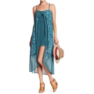 Red Carter Imari Dress Womens Small Hi Low Layered Forest Fairy Lace Feminine